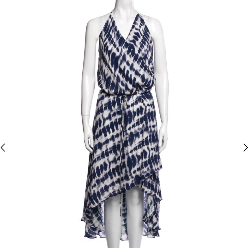 Haute Hippie Silk Asymmetrical Halter Dress